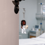 Personalizzato Cartoon infermiere personaggio acrilico portachiavi con nome uso quotidiano infermiere Settimana Apprezzamento regalo per il personale medico