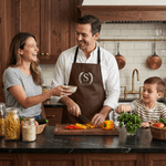 Personalized Vintage Simple Pattern Adult Apron with Name and Initial Daily Kitchen Cooking Father's Day Birthday Gift for Dad Man