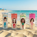 Personalisierte Strand Cartoon Charakter 20 oz isoliert Skinny Tumbler mit Namen täglichen Gebrauch Geburtstag Geschenk für sie