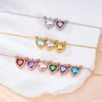 Personalisierte 1-6 Herz Birthstones Halskette zierlichen Schmuck Geburtstag Muttertag Geschenk für Frauen