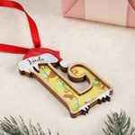 Gepersonaliseerd Kerstmuts Sportbal Initiaal 3D Gelaagd Houten Ornament met Naam Home Tree Decor Kerst Atleet Cadeau voor Bal Sportliefhebbers