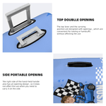 Personalised Cartoon Racing Character Luggage Cover Fits 18-32 Inches Suitcase with Name and Number Travel Use Birthday Gift for Racing Enthusiasts