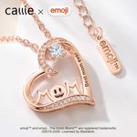 Gepersonaliseerde Hart Zirkoon Outline Smiley Emoji Halsketting met Geboortesteen en Gegraveerde Tekst Verjaardag Moederdag Cadeau voor Mam | Callie × emoji ™