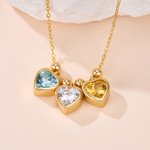 Personalisierte 1-6 Herz Birthstones Halskette zierlichen Schmuck Geburtstag Muttertag Geschenk für Frauen