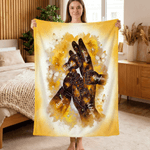 Personalized Watercolor Galaxy Butterfly Holding Hands Soft Throw Blanket with Name Home Decor Mother’s Day Gift for Her
