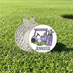 Personalized Golf Cart Golf Ball Marker Magnetic Hat Clip with Name Birthday Game Day Gift for Golf Player