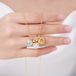 Personalisierte 1-6 Herz Birthstones Halskette zierlichen Schmuck Geburtstag Muttertag Geschenk für Frauen