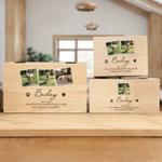 Personalized Pet Photo Birth and Death Years Wooden Memory Storage Box with Name and Text Loss of Pet Memorial Gift for Pet Owner Lover