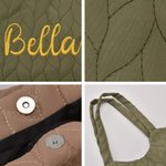 Personalisierte Diamant gesteppt Stickerei leichte Tragetasche mit Namen täglichen Gebrauch Reise Geburtstag Geschenk für Frauen