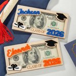 Personalisierte Glückwünsche Klasse der Graduierung hölzerne Geldhalter mit Namen und Jahr Graduierung Party Geschenk für Absolventen Studenten