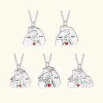 Gepersonaliseerde Knuffelbeer Familieketting met Babybeertjes Liefdeshartje en Gegraveerde Namen Moederdag Vaderdag Cadeau voor Ouder Grootouder