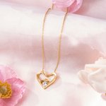 Personalized Dainty Birthstone Heart Necklace with Engraved Text Exquisite Jewelry Mother's Day Birthday Anniversary Gift for Mom Woman