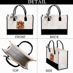 Personalised American Highland Cow Sunflower Large Capacity Tote Bag Portable Makeup Bag with Name American Independence Day Gift for Her