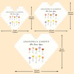 Personalised Grandma's Garden Birth Flower Heart Building Brick Puzzles with Names Text and Title Mother's Day Gift for Mom Grandma