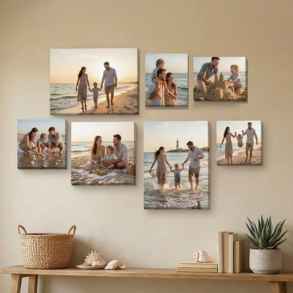 Personalized Warm Family Set 7  Photo Giclee Canvas Prints Wall Displays Ship from USA Anniversary Birthday Housewarming Gift for Friends Family