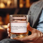 Personalisierte klassische Karte Design 10 oz Old Fashioned Rock Whiskey Glas mit Boden Text Geburtstagsgeschenk für Mann Barkeeper Whiskey-Enthusiasten