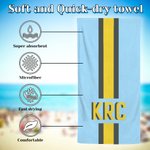 Personalized Quick Dry Sand Free Shadow Monogram Stripe Beach Towel and Bag Summer Vacation Travel Essentials Birthday Gift for Her