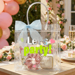 Personalised A Toast To Forever Transparent Gift Bag with Names Date and Pink Ribbon Daily Use Wedding Gift for Bridesmaids Newlyweds