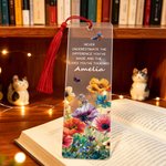 Personalized New Chapter Butterfly Flower Acrylic Bookmark with Name and Tassel Reading Supplies Retirement Birthday Gift for Retiree Bookworm