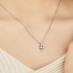 Personalised Starburst Birthstone Necklace Dainty Jewellery Daily Wear Birthday Gift for Mom Girlfriend