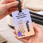 Personalized Cartoon Family Travel Character Luggage Tag with Name and Text Travel Accessory Birthday Gift for Family Friends