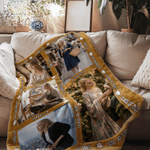 Personalized 1-8 Graduation Photos Soft Throw Blanket with Name and Year Home Decor Graduation Party Gift for Graduates