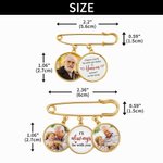 Personalisierte Walking Beside You Every Step 1-2 Fotos Brosche Pin mit Text Memorial Graduation Geschenk für Absolventen