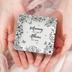 Personalised Round Square Heart Shape Wreath Ceramic Jewellery Dish with Name and Date Room Decor Mother's Day Gift for Mom Grandma
