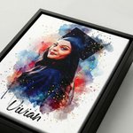 Acuarela Personalizada Graduación Foto Marco Flotante Impresiones en Lienzo con Nombre Sala de Estar Decoración del Hogar Enviar desde EE.UU. Graduación para Graduados