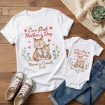 Camiseta y body para bebé personalizados de 100% algodón con nombre y diseño primer día de la Madre regalo de cumpleaños para mujeres y bebés