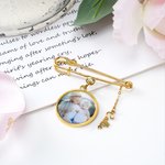 Personalized 1-5 Photos Lapel Brooch Pin with Name Pendant Engagement Wedding Gift for Bride Groom Father
