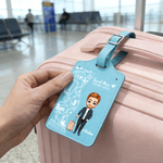 Personlig søt tegneseriefigur Reisetema Passholder Bagasjelapp med navn og sitat Reiseferiegave til reiseelskere Venner