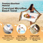 Gepersonaliseerd luipaard zebraprint schattig stripfiguur sneldrogend microvezel strandlaken met naam strandfeest verjaardagscadeau voor vrouw beste vriendin