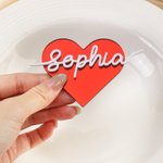 Personalised Acrylic Heart  Name Sign Party Desk Decor Wedding Anniversary Gift for Couple