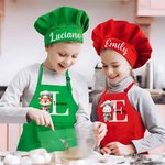 Grembiule e cappello da chef personalizzati con nome e 36 animali carini, taglia regolabile - Regalo di compleanno per bambini