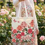 Borsa Tote personalizzata con nome Accessori da viaggio Festa della mamma Regalo di compleanno per le donne Ragazze