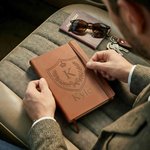 Personalized Shield Crest PU Leather Notebook with Initial and Name Daily Use Birthday Gift for Man