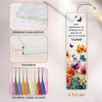 Personalized New Chapter Butterfly Flower Acrylic Bookmark with Name and Tassel Reading Supplies Retirement Birthday Gift for Retiree Bookworm