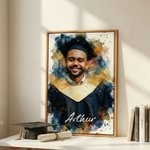 Acuarela Personalizada Graduación Foto Marco Flotante Impresiones en Lienzo con Nombre Sala de Estar Decoración del Hogar Enviar desde EE.UU. Graduación para Graduados