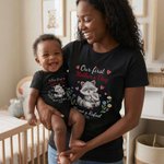 Camiseta y body para bebé personalizados de 100% algodón con nombre y diseño primer día de la Madre regalo de cumpleaños para mujeres y bebés