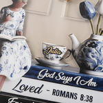 Personalisierte Gott sagt, ich bin Acryl Ornament mit Namen Kirche Gebet Geburtstagsgeschenk für Mädchen Lesen Liebhaber