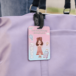 Personalized Cartoon Family Travel Character Luggage Tag with Name and Text Travel Accessory Birthday Gift for Family Friends