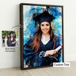 Acuarela Personalizada Graduación Foto Marco Flotante Impresiones en Lienzo con Nombre Sala de Estar Decoración del Hogar Enviar desde EE.UU. Graduación para Graduados