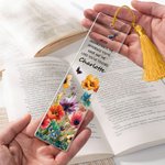 Personalized New Chapter Butterfly Flower Acrylic Bookmark with Name and Tassel Reading Supplies Retirement Birthday Gift for Retiree Bookworm