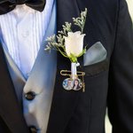 Personalized 1-5 Photos Lapel Brooch Pin with Name Pendant Engagement Wedding Gift for Bride Groom Father