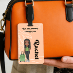 Personalized Cartoon Family Travel Character Luggage Tag with Name and Text Travel Accessory Birthday Gift for Family Friends