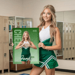 Personalized Glitter Cheerleading Girl Photo Canvas Prints with Name and Year Ship from USA Senior Night Game Day Team Gift for Cheerleaders