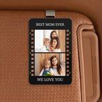 Marco de fotos personalizado con nombre y texto en acrílico para la visera del coche Accesorios para el coche Cumpleaños Aniversario Regalo para la familia