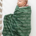 Couverture Personnalisée Multicolore pour Bébé avec Nom Décoration de la Maison Douche de Bébé Cadeau d'Anniversaire pour Nouveaux Parents Famille