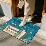 Personalizzato libro floreale zerbino antiscivolo con testo Home Decor uso quotidiano regalo di compleanno per amico topo di biblioteca